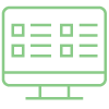 Monitor with boxes and lines icon